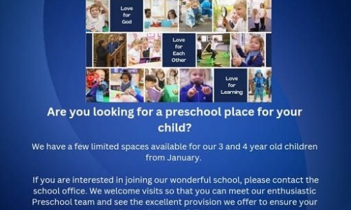 News » Limited Preschool places available for January 2026